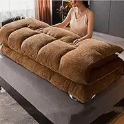 WEQOJKSHLL Japanese Futon Mattress, Floor Mattress for Single Double Queen King Size Bed, Portable Foldable Camping Car Pad, Dorm Room Guest Bed Mattress,Brown,120x200cm