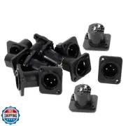 bnafes XLR Male Audio Speaker Panel Socket Microphone Adapter Straight Termin