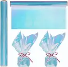 1 Roll 50Ft Iridescent Blue Cellophane Wrap for Gift Baskets,Colored Cello Wrap,