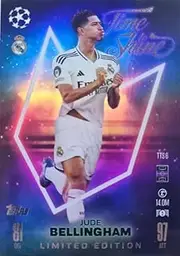 Match Attax Jude Bellingham Limited Edition Time to Shine Trading Card, 2024-2025, Paper, Sports Action, Yellow and Black