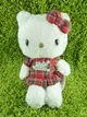 【震撼精品百貨】Hello Kitty 凱蒂貓~KITTY絨毛娃娃-紅格圖案-站姿