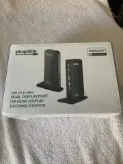 PLUGABLE USB 3.0 & USB-C DUAL DISPLAYPORT OR HDMI DISPLAY DOCKING STATION 4K