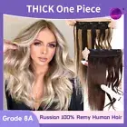 THICK One Piece Clip In 100% Remy Human Remi Hair Extensions 3/4 Full Head Ombre
