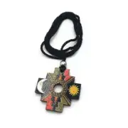 Handmade Inca Ceramic Chakana Necklace - Symbol of Ancestral Sacred Power