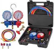 Air Conditioner A/C Refrigeration Tools Kit Manifold Gauge Set 5 Feet R134A R12