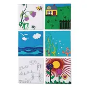 Paint-Your-Own Designer Canvas Set I, 2 each of 6 Pre-Printed | Pack of 12