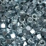 (1,000) 1/2-20 Fine Thread Nylon White Insert Hex Lock Nut Clear Zinc Plated NE