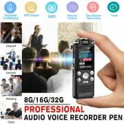 Rechargeable 8/16/32GB Digital Audio/Sound/Voice Recorder MP3 Player+ Microphone