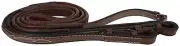 Marcel Toulouse Platinum Raised Fancy stitch Rubber Reins - Chocolate- 57" & 59"