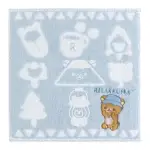 【SAN-X】拉拉熊 懶懶熊 一起露營吧系列 棉質刺繡迷你方巾 手帕