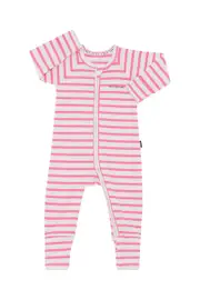 [Bonds] Bonds Newbies Cotton Wide Needle Rib Zippy Cotton in Stripe Xuj Size: 0-3 Months, Aussie Cotton 0-3 Months Stripe Xuj
