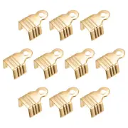 200Pcs Fold Over Cord Ends, 8x11mm Terminators Crimp End Tips Champagne