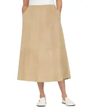 Lafayette 148 New York Pull On Midi Suede Skirt