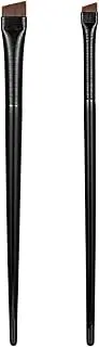 Angled Eyebrow Brush 2PCS Portable Eyeliner Brush with Rubber Handle Reusable Soft Elastic Bristles Eyebrow Tint Brush Washable Flat Makeup Brush for Women Girls