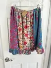 Natural Life Women's Body Towel Wrap S/M Soft Fleece Ruffle Hem Floral Boho