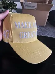 New OFFICIAL Cali-Fame Donald Trump MAGA 45-47 Yellow Hat