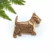 Scottish Terrier Brooch Gold DOUGAL Scotty Dog Pin Scottie Love Memory Gift