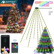 160LED Christmas Tree Waterfall String Light Outdoor Waterproof Xmas Party Decor