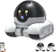 Patrol Buddy Robot Camera, Robot Camera On Wheels, Indoor Movable Security Cameras, 1080p Dual Lenses Small Robots Cam, 2 Way Talk, HD Night Vision, App Control, for Cats Dogs (4G)