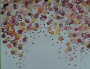 Original Painting Circle Abstract Pink Orange Glitter Girly Acrylic Art Crossley