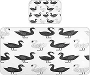 Cooling Baby Crib Mattress Sheets 28" x 52" Washable Black and White Swan Pads for beds for Kids, Adult