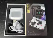 T68 Pro Bluetooth Wireless Silver Earbuds Headset with Touchscreen Display