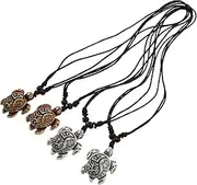 [DEARMAMY] 4pcs Turtle Necklace Silver Cord Sea Turtle Jewelry Tortoise Jewelry Earrings Lizard Necklace Pendant Dreamcatcher Tortoise Dinosaur Yin Bracelet Fish Man Tarot Charm Bead Resin