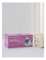 [MiniJumbuk] Baby Wool Mattress Topper Cot in White