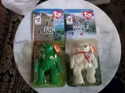 McDONALDS TY BEANIE BABY ERIN & MAPLE THE BEAR RARE WITH ERRORS 1993