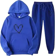 [Mthrpn] One Day Delivery Items Prime,and Slim Fit Suit Women's 2 Piece Outfits Casual Long Sleeve Pullover Hooded Long Sleeve Top Sets Mens Vests (3-Blue, S), 3-blue, Small