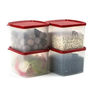 4個特百惠 800ML 方形果菜冷藏保鮮盒 防潮密封零食盒儲藏盒