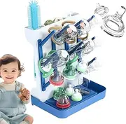 Baby Bottle Drying Rack, Vertical Bottle Drying Rack, Bottle Drainer Rack, Space Saving Baby Bottle Storage, Baby Bottles Pump Part Holder Drain Tray for Cups, Pump Parts, and Accessories