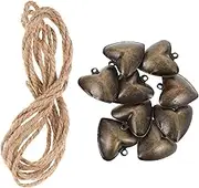 Operitacx 1 Set Heart Shaped Vintage Metal Bells Rustic Chime Bells with Rope for Home Decor Outdoor Hanging Decoration for Parties and Gatherings
