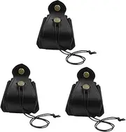 3pcs Decorative Dice Bag Small Jewelry Dice Storage Pouch Wear Resistant Drawstring Collection Bag for Games Black
