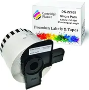 Cartridge Planet Compatible Brother Tape DK-22205 DK22205, 62mm x 30.48m Continuous Length, White Paper Label Tape Roll for Brother QL Printers