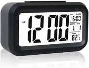 Digital Smart Alarm Clock with Automatic Sensor,Date & Temperature, Alarm Clocks, Alarm Clock for Students, Alarm Clock for Home, Alarm Clock for Bedroom- (Black)