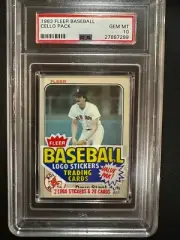 1983 Fleer Baseball Unopened Cello Pack - PSA 10 Gem Mint