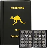 Coin Collection Holder Album for Collectors, 16 Pages 240 Pockets 4.5 x 4.5cm(1.77 x 1.77 Inch) Coin Albums Penny Collecting Book,Coin Storage Album Books for Coin Storage, Tokens (Black, 240 Pockets)
