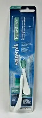 Waterpik Nano-Sonic Toothbrush Replacement Heads 2 PACK Soft Bristle NEW