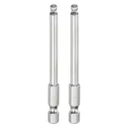 2pcs Ball End Hex Screwdriver Bit Set 4mm Magnetic 1/4" Hex Shank 3" Long