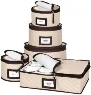 5-Piece Storage Container Set for Dinnerware, Glasses, Plates, Mugs & Saucers