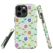 For iPhone 14 Pro Case Tough Protective Cover, Colourful Flowers