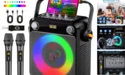 Karaoke Machine with 2 Wireless Microphones, Portable Bluetooth Karaoke