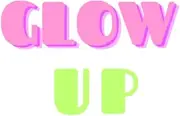 ‘Glow up’: On trend retro slogan notebook/ journal