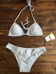 Sam Edelman Women’s Reversible Top Silver Navy 2 Piece Bikini XS NWT