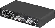 Lyaciomn -UC22 24Bit/192KHz Audio Interface High Resistance Instruments USB Computer Live Recording External Sound Card Black Metal Music Production Mixer 1 Piece