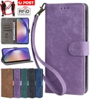 For Samsung Galaxy S25 S24 S23 S22 A55 A15 Case Wallet Leather Shockproof Cover