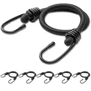 18Inch Bungee Cords with Hooks,6Pcs Heavy Duty Extra Strong Outdoor Elastic Rope