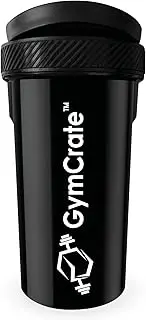 GymCrate Protein Shaker Bottle – 750ml Leak-Proof Design with Screw-On Storage Container, perfect for gym, travel, men and women, fitness, bodybuilding, whey protein powder, creatine, pre-workout