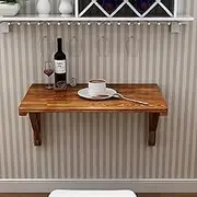 Folding Wall Table for Kitchen Breakfast Bar Table Compact Small Space Corner Computer Desk Workstation Wall Mounted Drop Leaf Desk for Office Home Working 60x40cm 70x50cm 80x60cm
